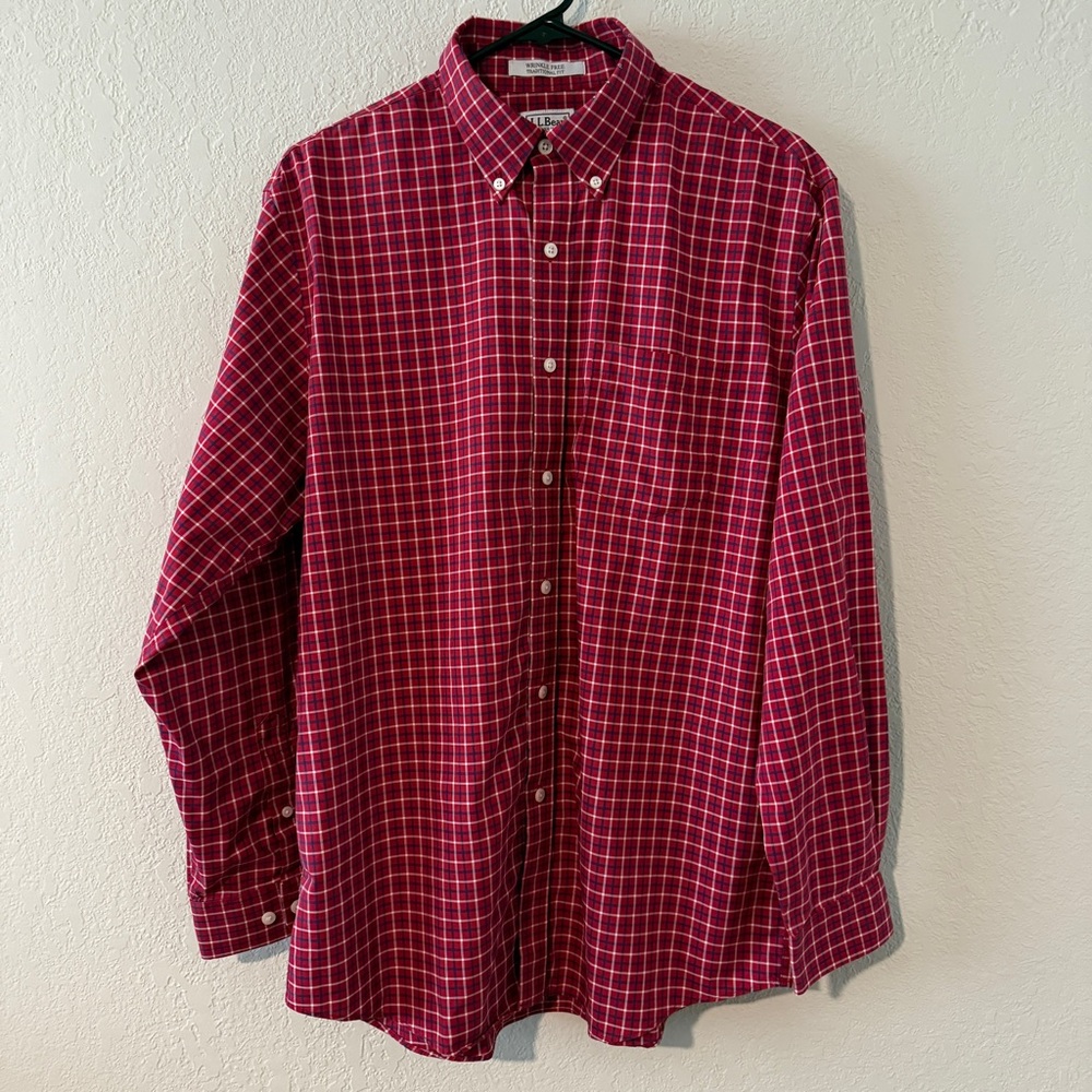 L.L. Bean Men's Red Checkered Shirt